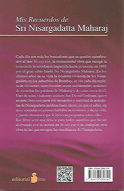 Mis Recuerdos de Sri Nisargadatta Maharaj