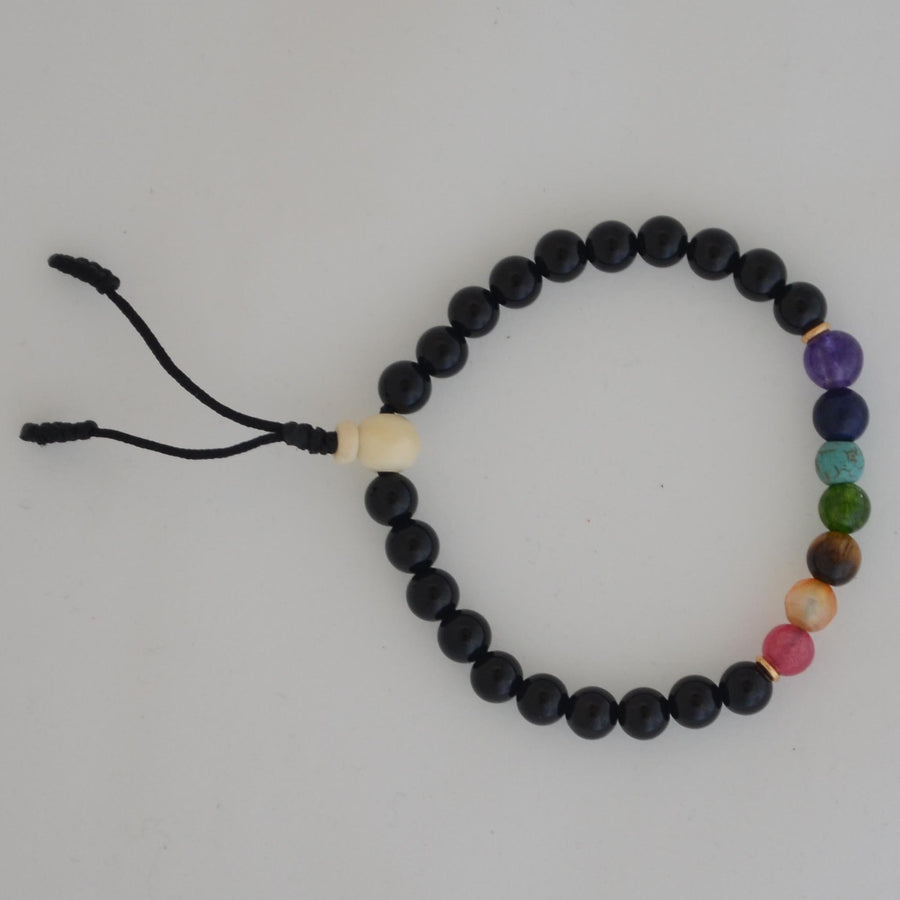 Pulsera onix/ágata chakras  8 mm - NALANDA | Tu motor de búsqueda interna