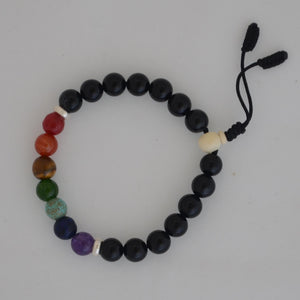 Pulsera onix/ágata chakras  8 mm - NALANDA | Tu motor de búsqueda interna