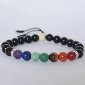 Pulsera onix/ágata chakras  8 mm - NALANDA | Tu motor de búsqueda interna