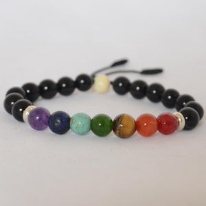 Pulsera onix/ágata chakras  8 mm - NALANDA | Tu motor de búsqueda interna