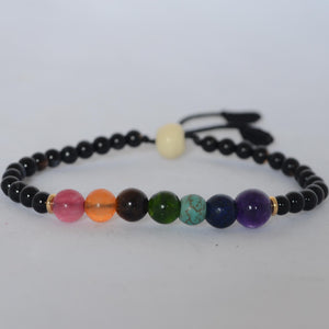 Pulsera ónix/ágata chakras 4 mm - NALANDA | Tu motor de búsqueda interna