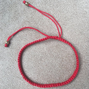 Lucky Bracelet/Pulsera de Protección estilo Tibetano con tejido panza de víbora Rojo - NALANDA | Tu motor de búsqueda interna