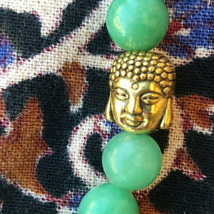 Pulsera de aventurina verde de 8 mm de con Cabeza de Buda y elástico - NALANDA | Tu motor de búsqueda interna