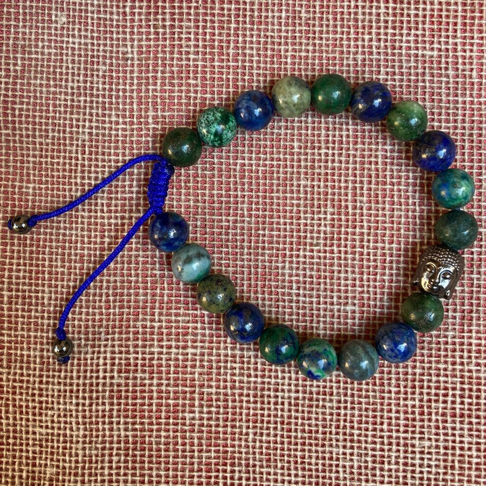 Pulsera De Crisocola Con Dije Ajustable