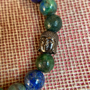 Pulsera De Crisocola Con Dije Ajustable