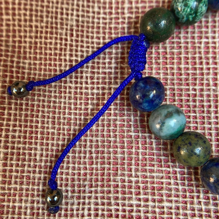 Pulsera De Crisocola Con Dije Ajustable
