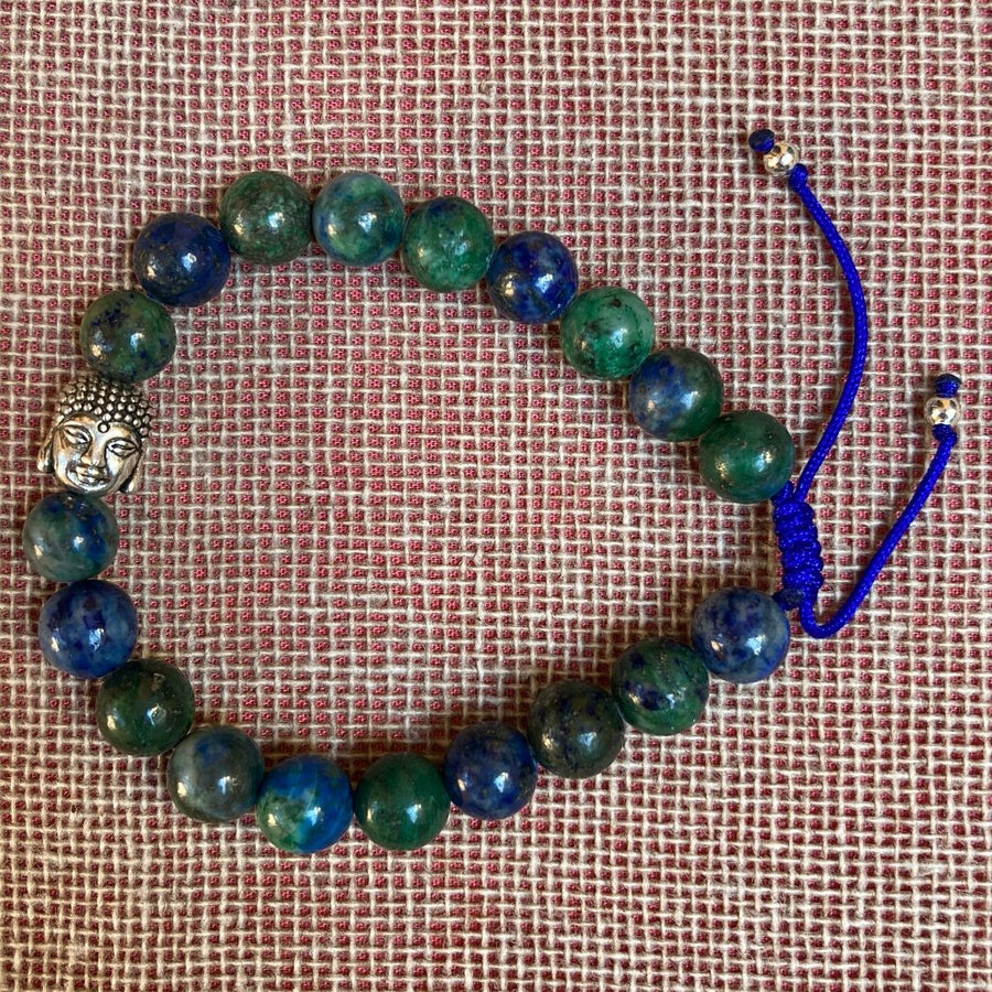 Pulsera De Crisocola Con Dije Ajustable