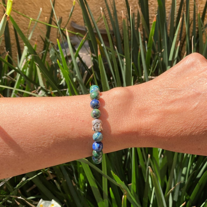 Pulsera De Crisocola Con Dije Ajustable