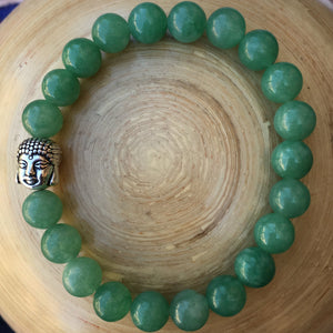 Pulsera de aventurina verde de 8 mm de con Cabeza de Buda y elástico - NALANDA | Tu motor de búsqueda interna