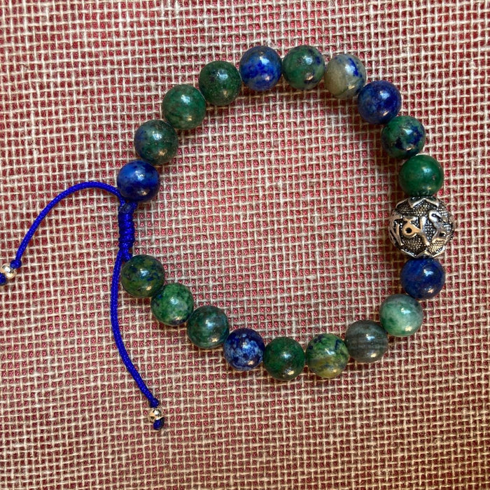 Pulsera De Crisocola Con Dije Ajustable