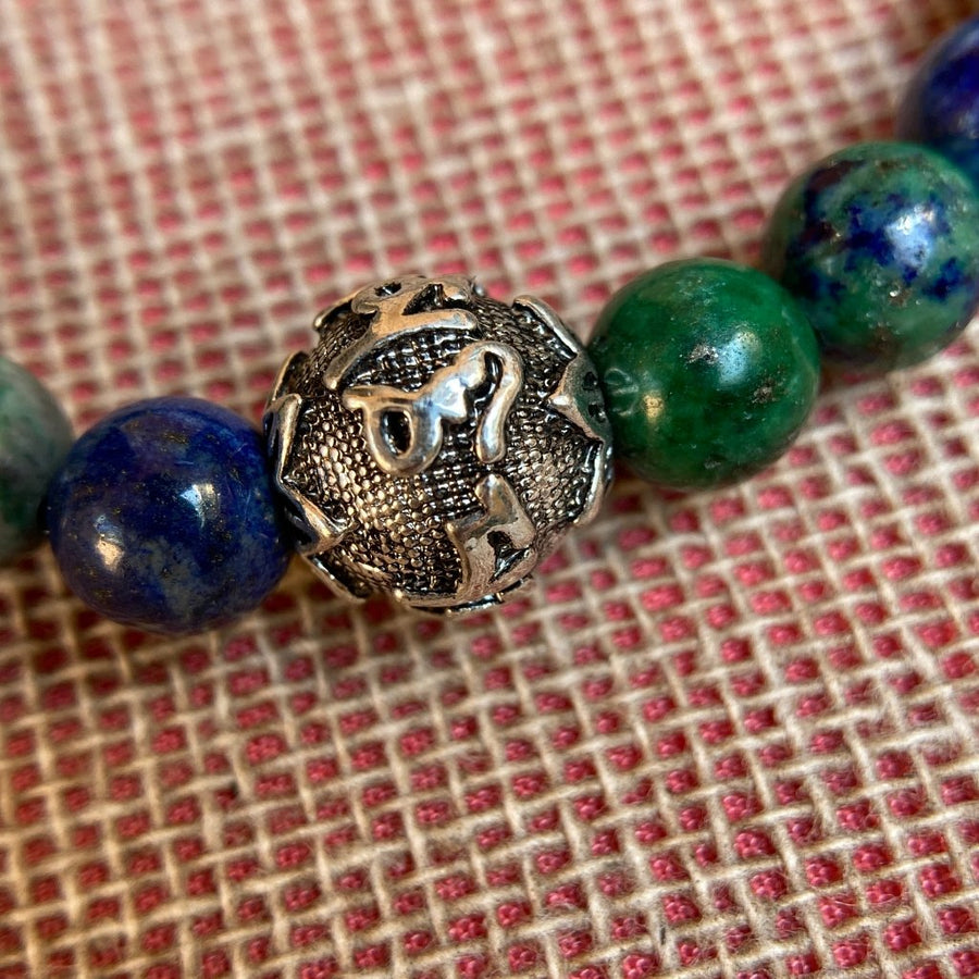Pulsera De Crisocola Con Dije Ajustable