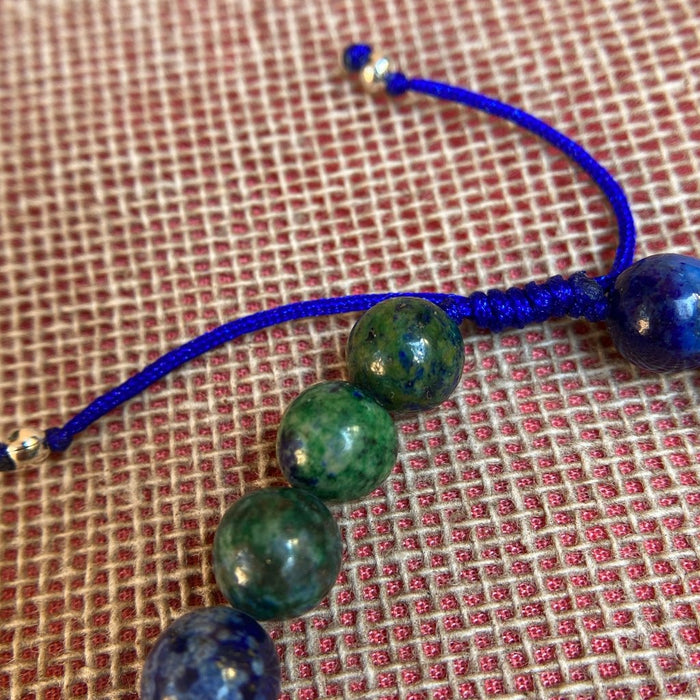 Pulsera De Crisocola Con Dije Ajustable