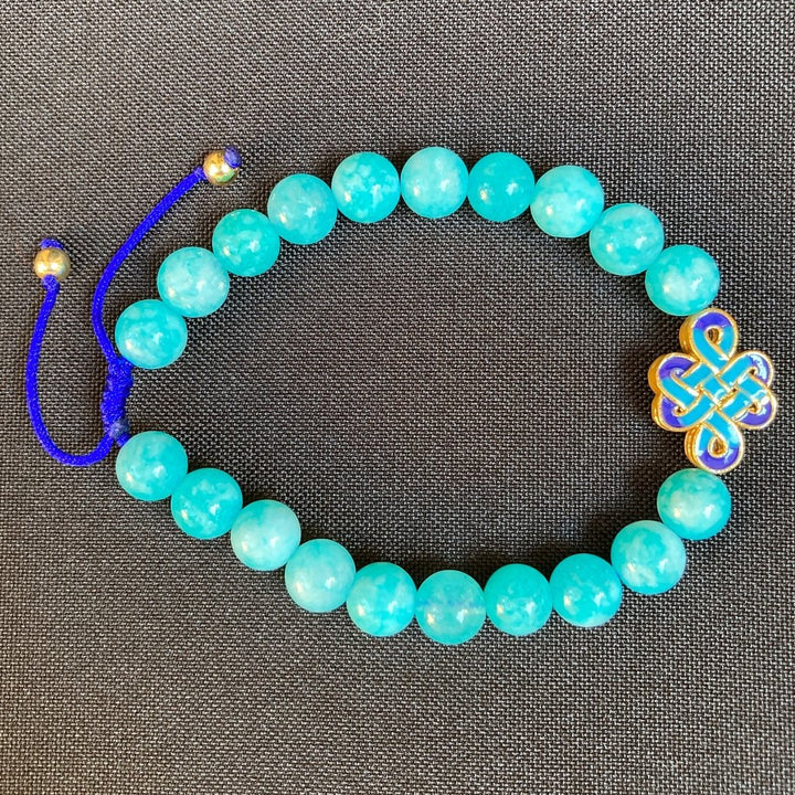 Pulsera De Jade Azul con dije ajustable